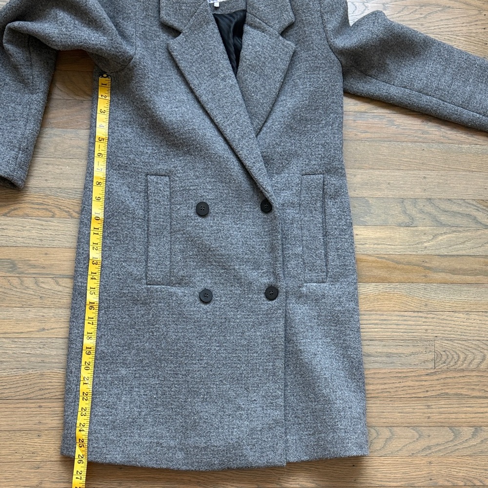 Zara Charcoal Double-Breasted Pea Coat size XS gray - Picture 4 of 6